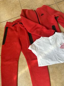 Boys red Nike tech
