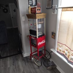 Coca Cola Popcorn Cart With Candy Dispenser In Front