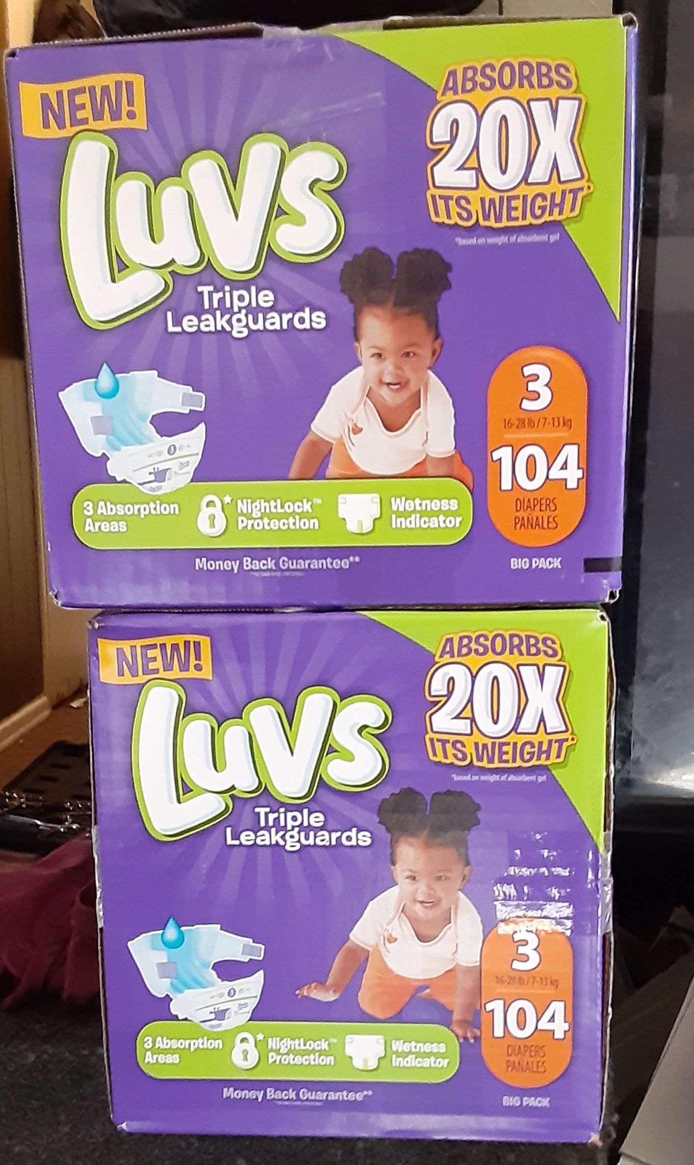 Luvs diapers size 3 2 boxes