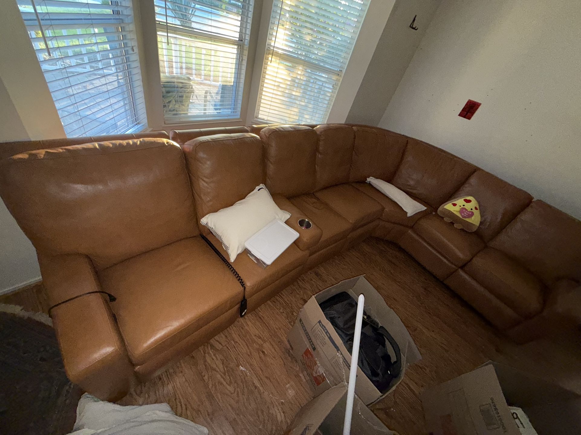 7 Seat Leather Sectional Sofa