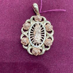 Virgin Mary Pendant 14k 8.1 Grams