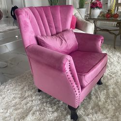 Literally Brand New Rose Pink Accent Chair Velvet