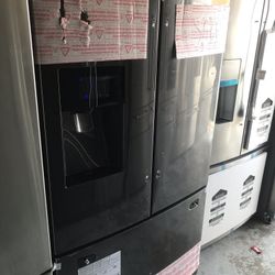 Samsung French Door Refrigerator Black Steel New