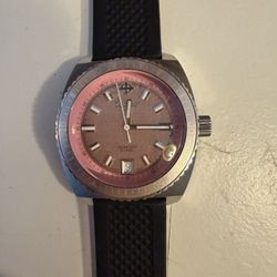⌚️ For Sale: Unique Zodiac Sea Dragon Dive Watch - Salmon/Pink Dial! ⌚️