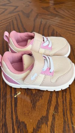 See Kai Run Toddler Sneakers Size 4 – Pink Beige Velcro Shoes