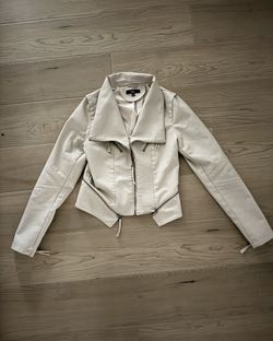 Lulus Cream Leather Jacket