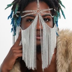 Chain Face Mask : Silver , Gold , Rhinestone 1 Size Fits All 6 Different Ones! 