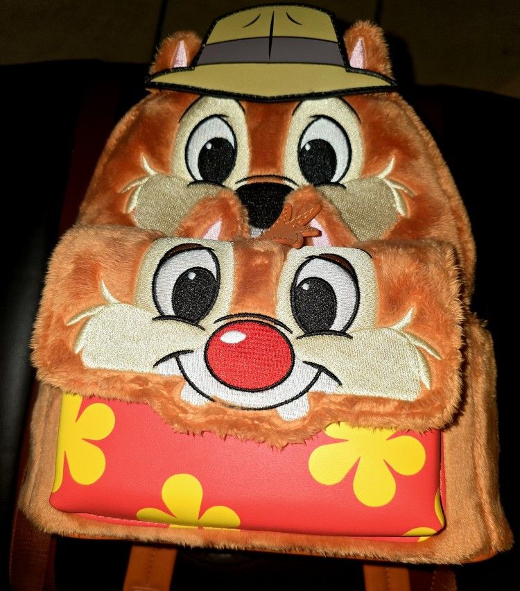 Disney Loungefly Orange and Red Furry Backpack