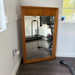 Large 1960s Midcentury Modern Walnut Accent Mirror