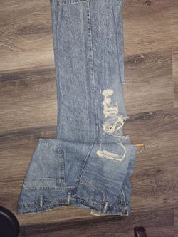 Levis 569 Wash Distressed Denim Jeans