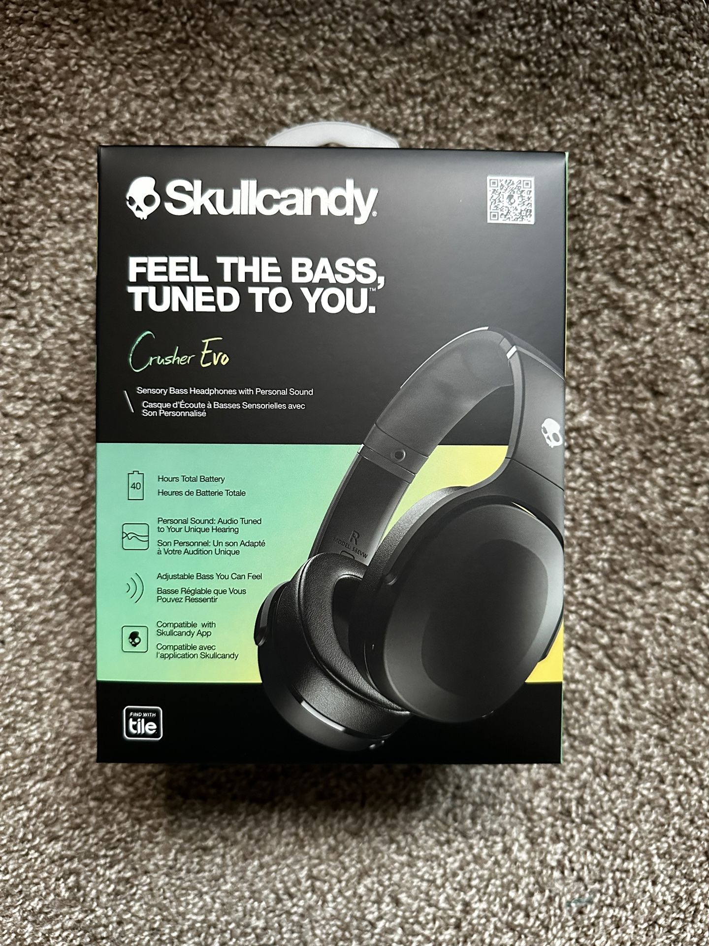 new wireless skullcandy black crusher evo headphones