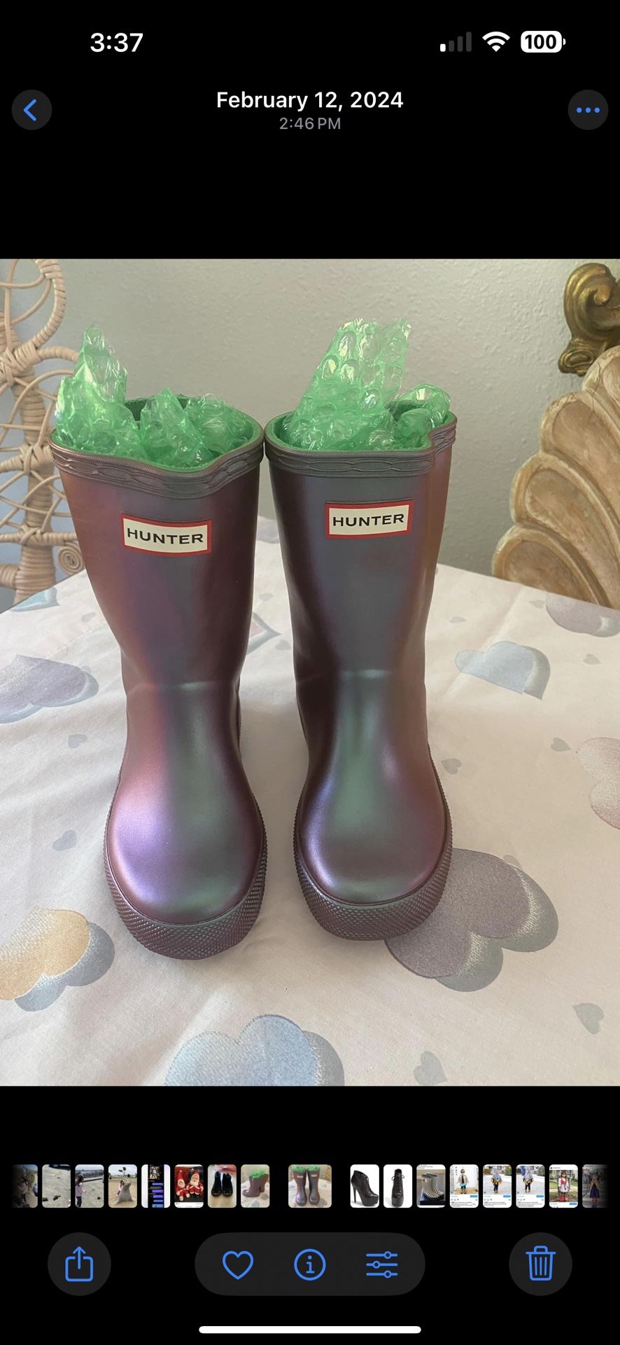 NEW HUNTER BOOTS TODDLER NEBULA RAIN 8