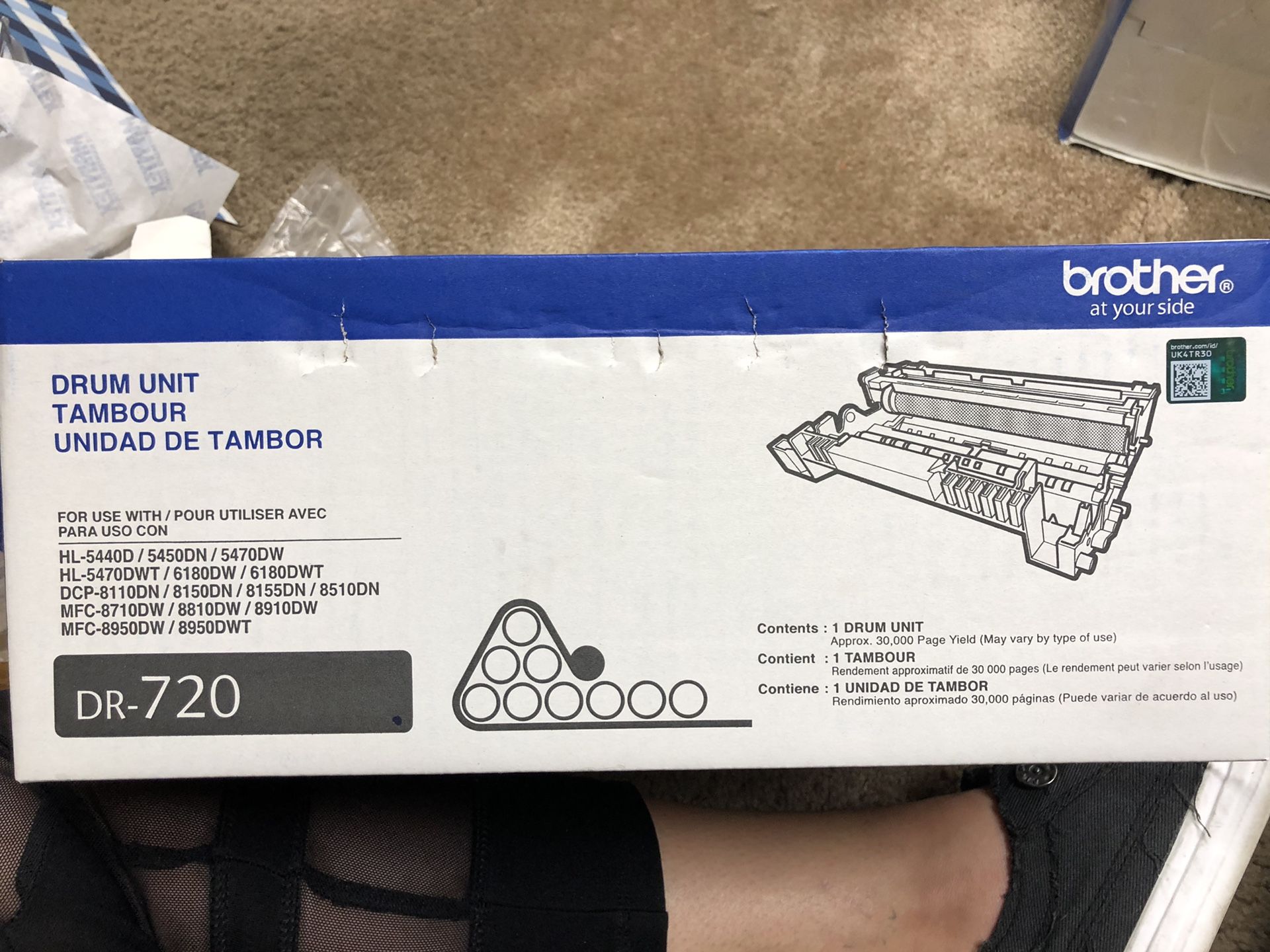Brother Printer Black Toner DR-720