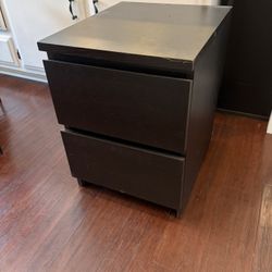Black Cabinet With 2 Drawers