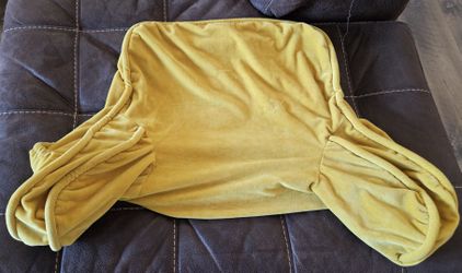 Yellow Bedrest/Reading/Lounger Backrest Pillowcase with Arms & Pockets 20x18x17"