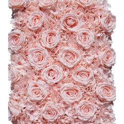 Peachy Pink Roses & Hydrangeas Flower Wall Panel "Premium Quality "