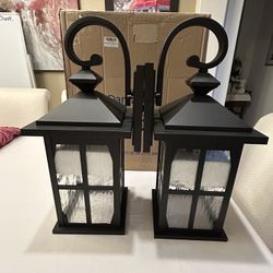 ONLY $65: 21inch Outside Wall Lights Exterior Lighting Fixture with Water Ripple Glass