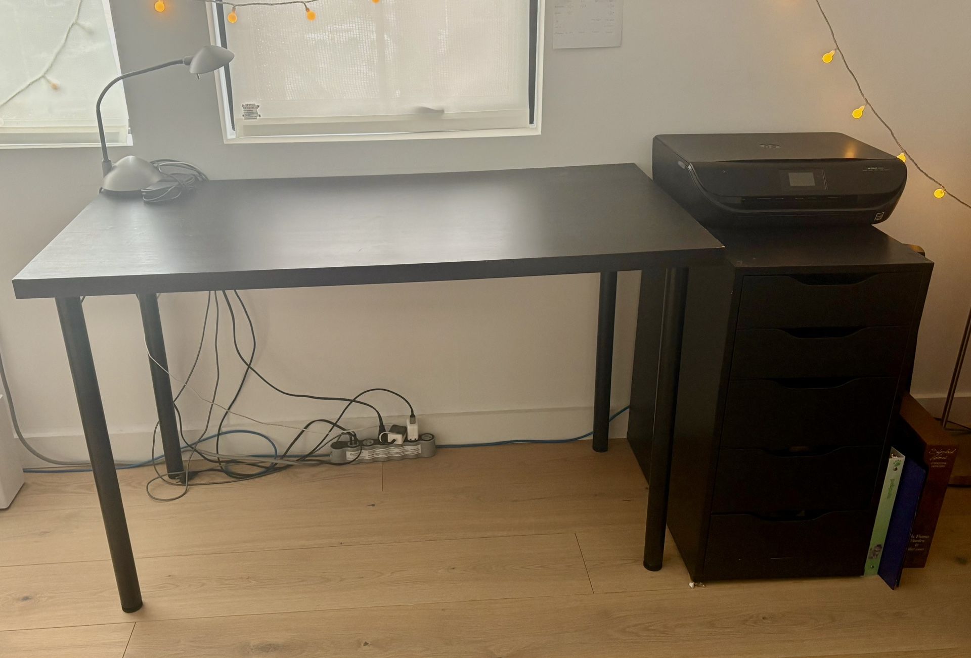 IKEA Linnmon Desk with 5 Drawer Unit
