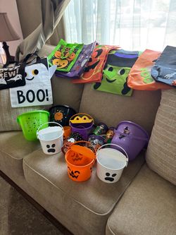 Halloween Trick-or-Treat Buckets and Tote Bags Bundle