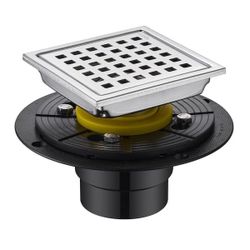 4 in. x 4 in. Stainless Steel Square Shower Floor Drain in Stainless Steel