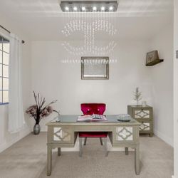 Mirrored Desk And Filing Cabinet For Sale 