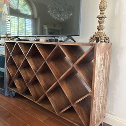Wood Rolling Wine Rack or Bookcase