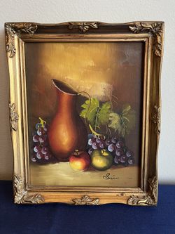 Fruit Paintings on Gold Frame