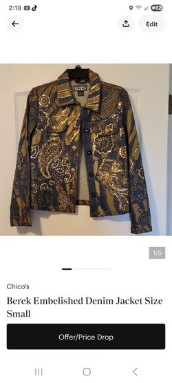 Berek Embellished denim jacket small