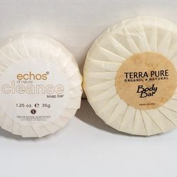 (Lot Of 2)Terra Pure Body & Echos Bar Soap 1.25oz Individually Tissue Pleat Wrapped. This is a Terra Pure Organic Natural Body Bar, which is a type of