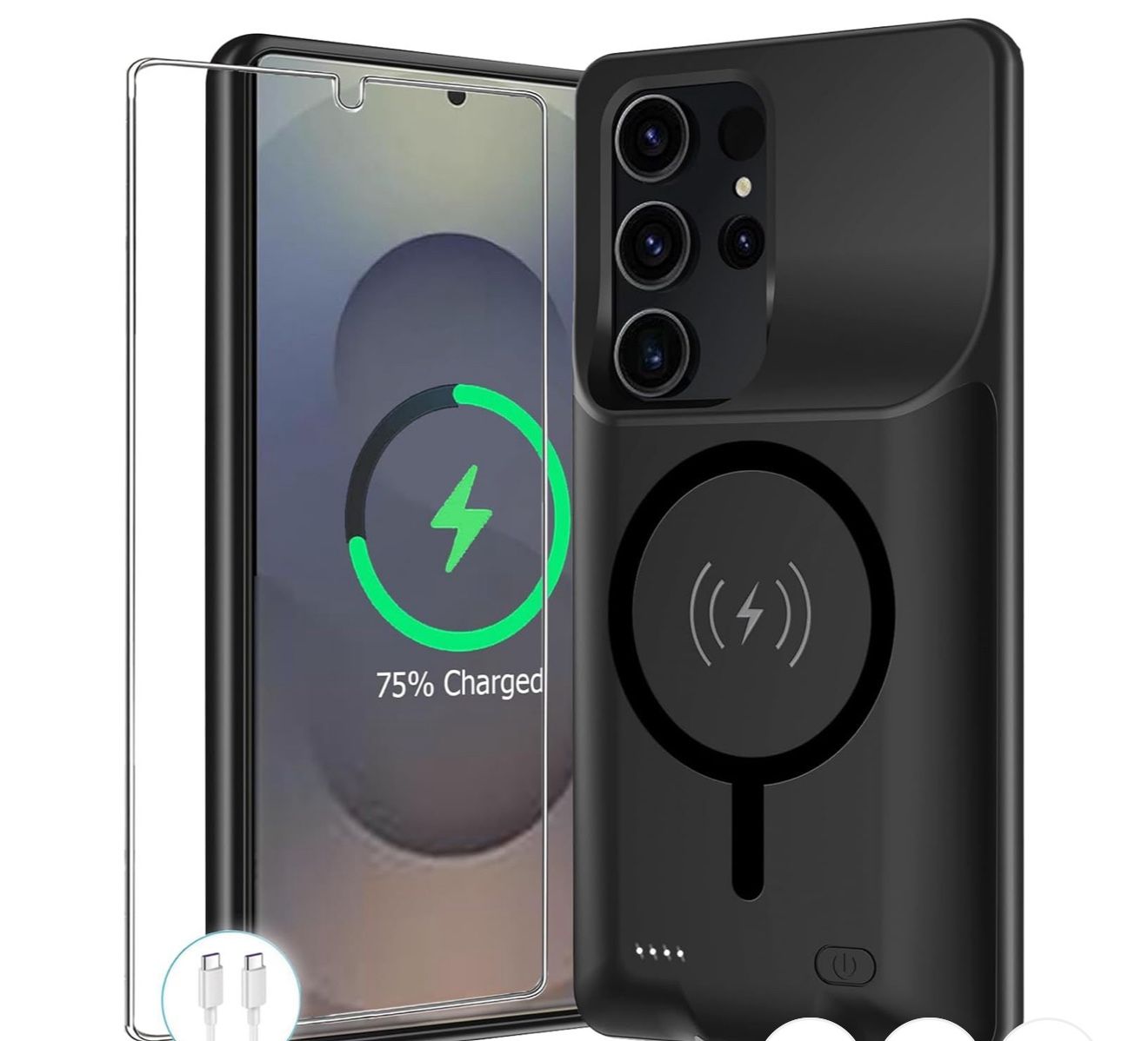 Battery Case for Galaxy S25 Ultra, 12000mAh Portable Protective Wireless Charging Case Compatible with Galaxy S25 Ultra 5G 2025 (6.9 inch) Rechargeabl