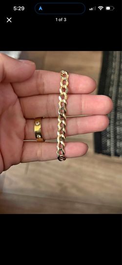 14k yellow gold cuban style bracelet