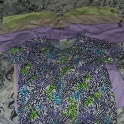 4 Medium Scrub Tops 
