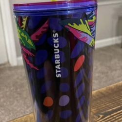 Starbucks Tropical Colorful Cold Cup Tumbler w/ Straw Summer Vibes
