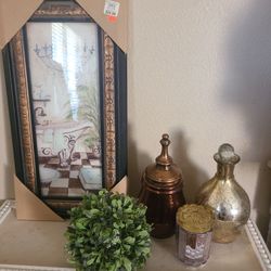Decorative home decor items. 8 Dollars Each. Plant not for sale