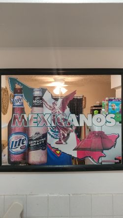 Miller Lite Mirror Mexicanos Vintage