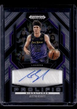 2024-25 Prizm Black Austin Reaves Prolific Signatures Auto #PS-AUS Lakers