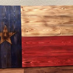 Wooden rustic Texas Flag