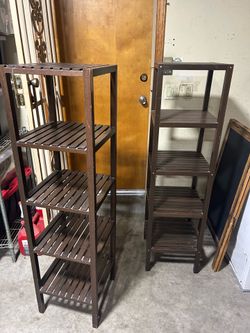 Wooden brown matching shelves