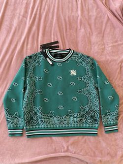 Amiri Kid Bandana Sweater Deep teal Size 10Y CAN FIT WOMAN TOO