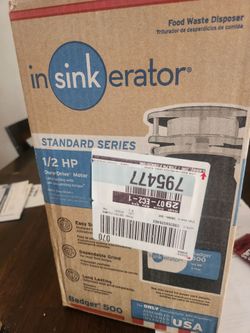 Insinkerator badger 500 Garbage disposal 1/2hp
