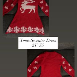 Girls Christmas sweater dress
