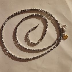 2.7mm David Yurman Box Chain Necklace Adjustable 18-20" Long 14K GOLD TAG