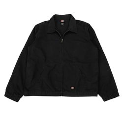 DICKIES EISENHOWER JACKET MENS XL BLACK UNLINED CANVAS COAT MECHANIC FULL ZIP