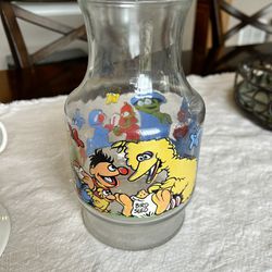 Vintage Sesame Street Glass Carafe 