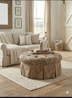 Upholstered Round Ottoman