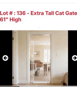 NEW IN BOX** 61”h X 34.24”w CAT GATE IN WHITE BY LUMIZONE