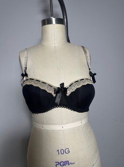 Rampage Black Lace Trim Underwire Bra Size 34B