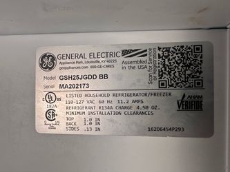 GE Refrigerator Freezer Model GSH25JGDD BB