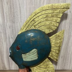 I5” Handcrafted Wooden Fish Sculpture