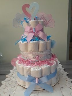 Gender Reveal Diaper Cake